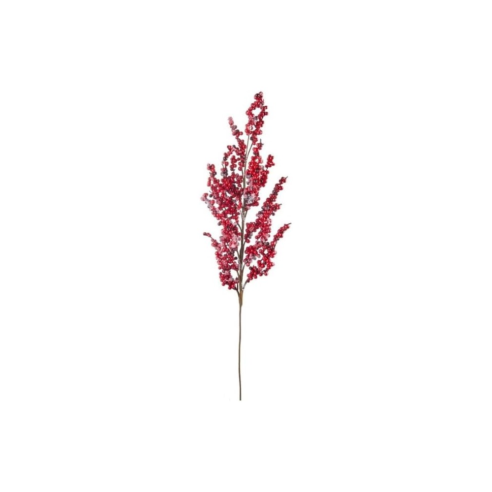 Fiori delle feste rossi, ramo con bacche rosse piccole, 85h cm