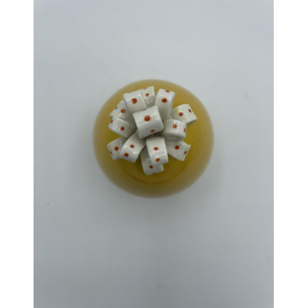 SBORDONE PORCELLANE UOVO ARTIGIANALE H10 GIALLO CON COCCARDA