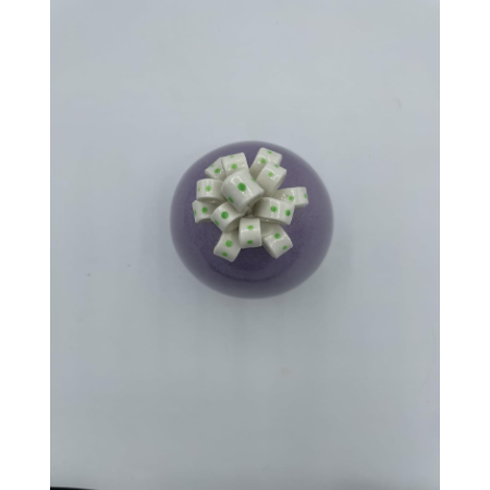 SBORDONE PORCELLANE UOVO ARTIGIANALE H10 VIOLA CON COCCARDA