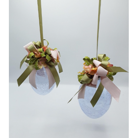 Ego di DIBENDETTO Pasqua Uovo Color Lavanda da Appendere in Vetro H 10