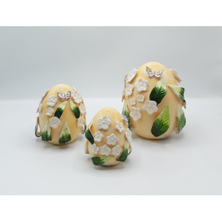 Palais Royal Pasqua Uovo Fiori Arancio decori Primavera in Porcellana cm 15