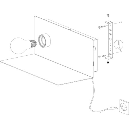 Eglo Ciglie, lampada da parete a 1 luce, materiale: acciaio, colore: nero, con interfaccia USB, attacco: E27