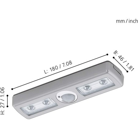 Eglo BALIOLA applique con sensore di movimento, 4 W, Argento