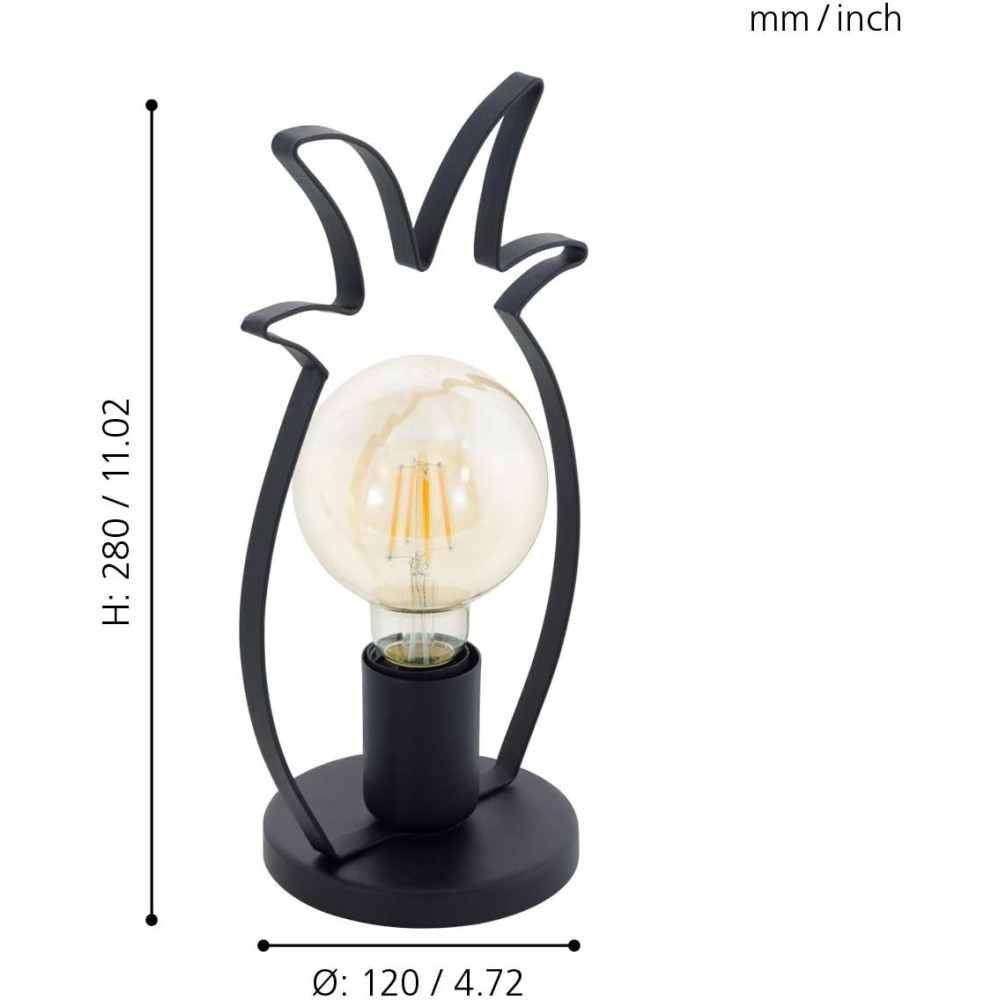 Eglo Coldfield Lampada da tavolo in acciaio, 60 W, nero
