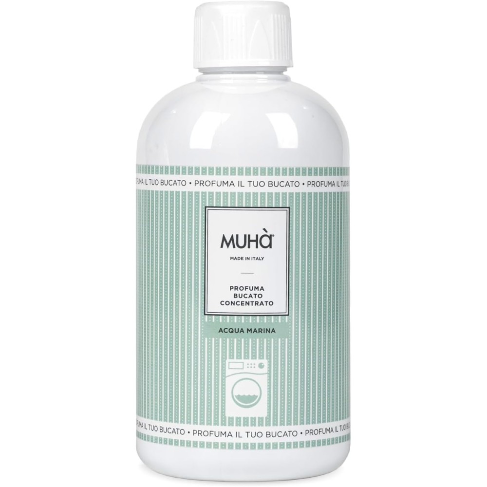 MUHA' | Profuma Bucato Concentrato, Fragranza Acqua Marina, Ideale per lavatrice o lavaggio a mano, Lunga Durata