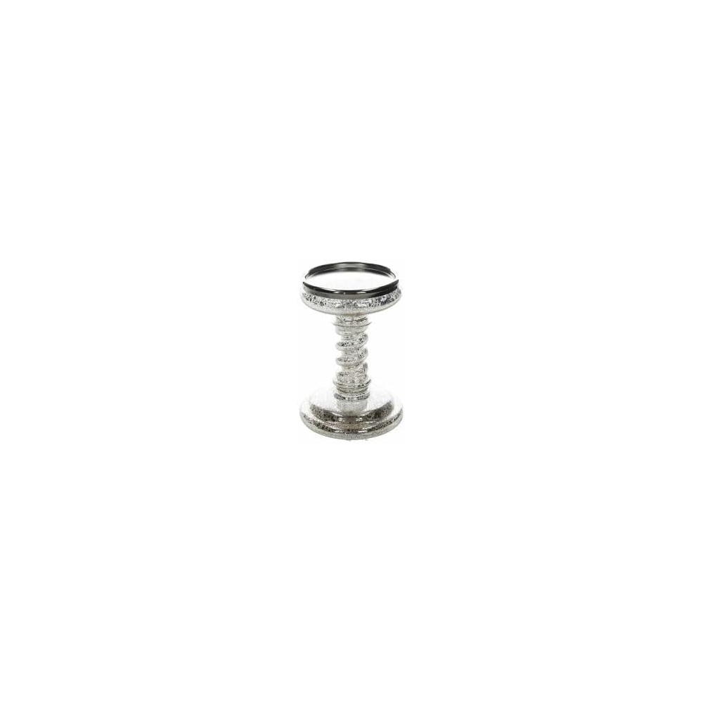Andrea Fontebasso 1760 Candelabro con LED H 17 Cm Lumiere Vetro Argento Linea Lumiere