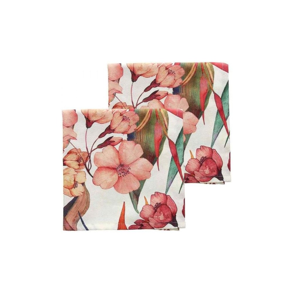 Set 2 Tovaglioli ANDREA FONTEBASSO 45 X 45 Cm Cotone Multicolor Linea STERLIZIA