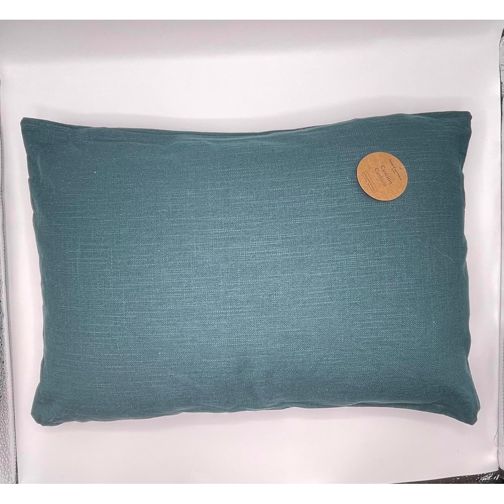CUSCINO RETT. IN COTONE SFODERABILE TEXTILE SLUB VERDE CM 35X50 E1XCU022436