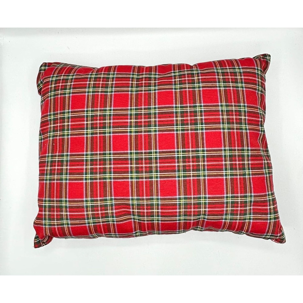 Cuscino sfoderabile in cotone scozzese rosso Progetti Tessili NEW DIFFUSION cm 40x30