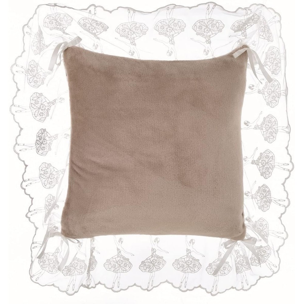 Blanc Mariclò Collezione ROMANTIC Cuscino con gala in pizzo 40 x 40 cm