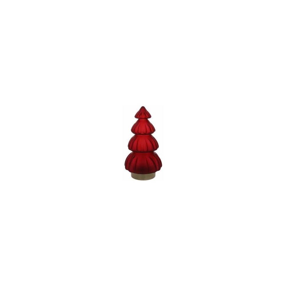 Albero Con Led Rosso H Cm28,5 Xmas Wood Vetro Rosso LINEA XMAS WOOD