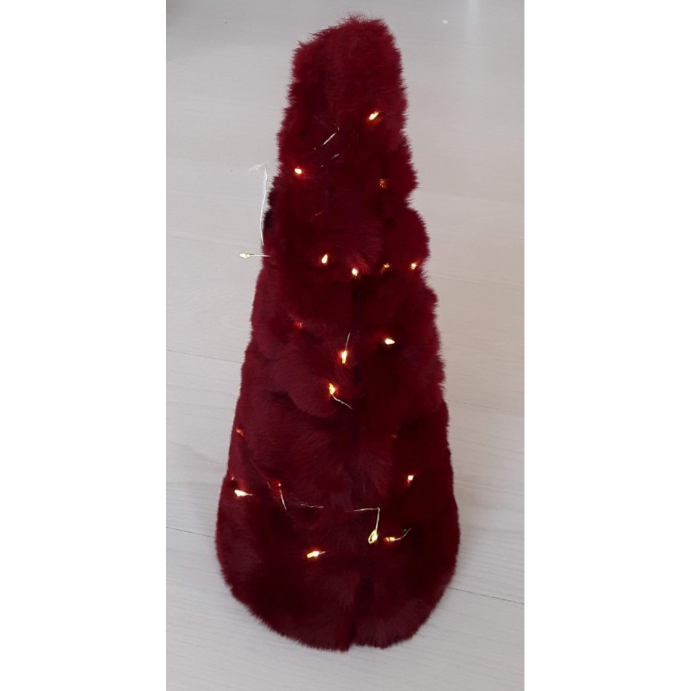 DINO BIANCHI ABETE CINIGLIA ROSSO 40 CM C/ 60 LED USO INT.