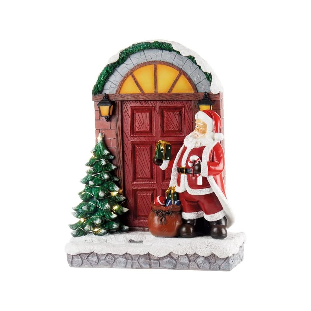 L'Oca Nera PORTONE Babbo Natale 1 con LEDs 25X9X31 H 2AAA 1XM738.10