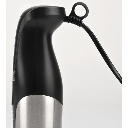 Girmi MX38 Mixer ad Immersione, 800 W, Motore DC, 2 velocità, 4 Lame Inox, Fusto Inox, Bicchiere incluso, Nero