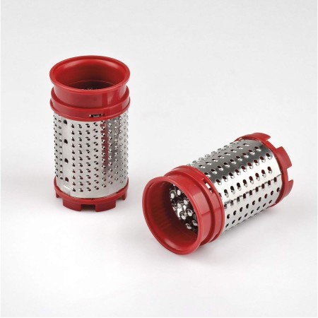 Girmi GT02 Grattugia Ricaricabile, 12W, 2 Rulli INOX, Bianco/Rosso