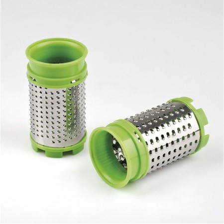 Girmi GT02 Grattugia Ricaricabile, 12W, 2 Rulli INOX, Bianco/Verde